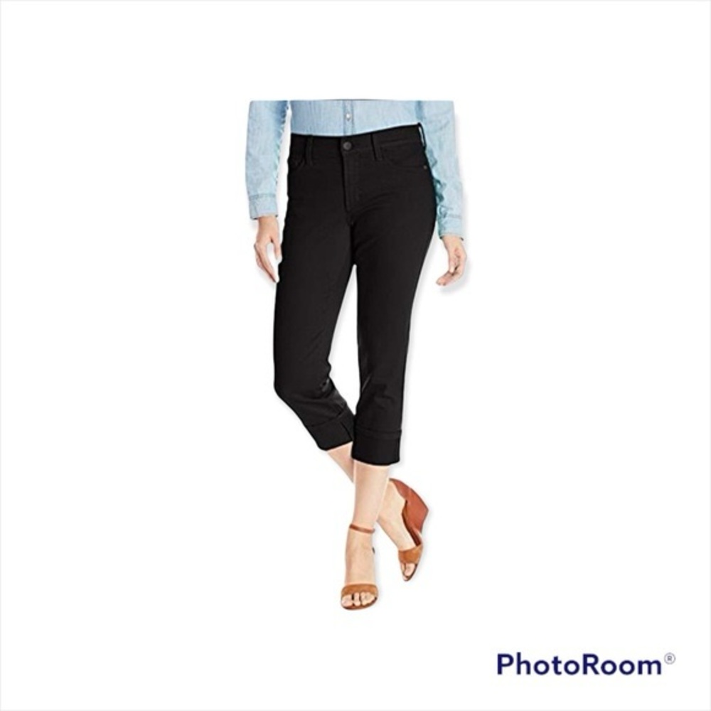 NYDJ Not Your Daughters Jeans Dayla Wide Cuff capri jeans 4P black